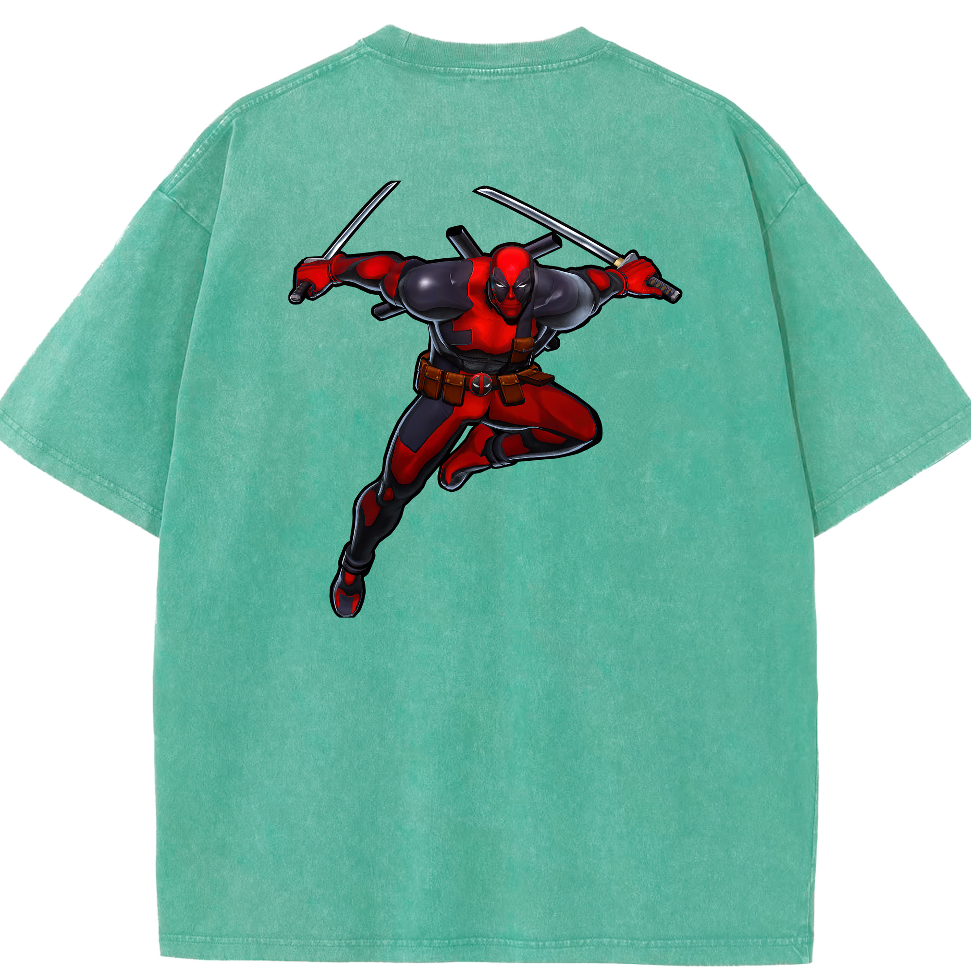 （画像用） Deadpool デッドプール 綿100% ヴィンテージ風 半袖Tシャツ（背面プリント）